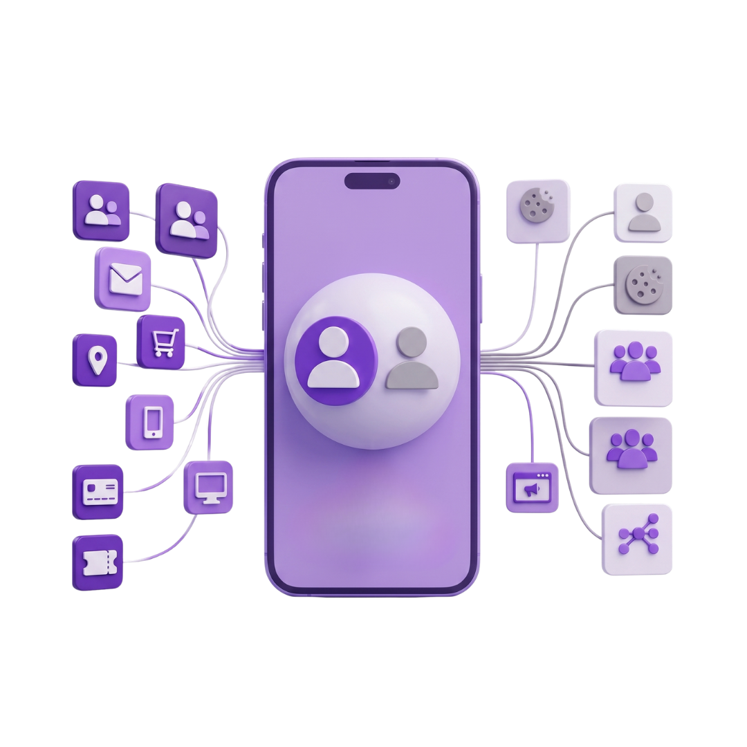 Ilustración SIMON: smartphone como hub de datos, audiencias y analítica